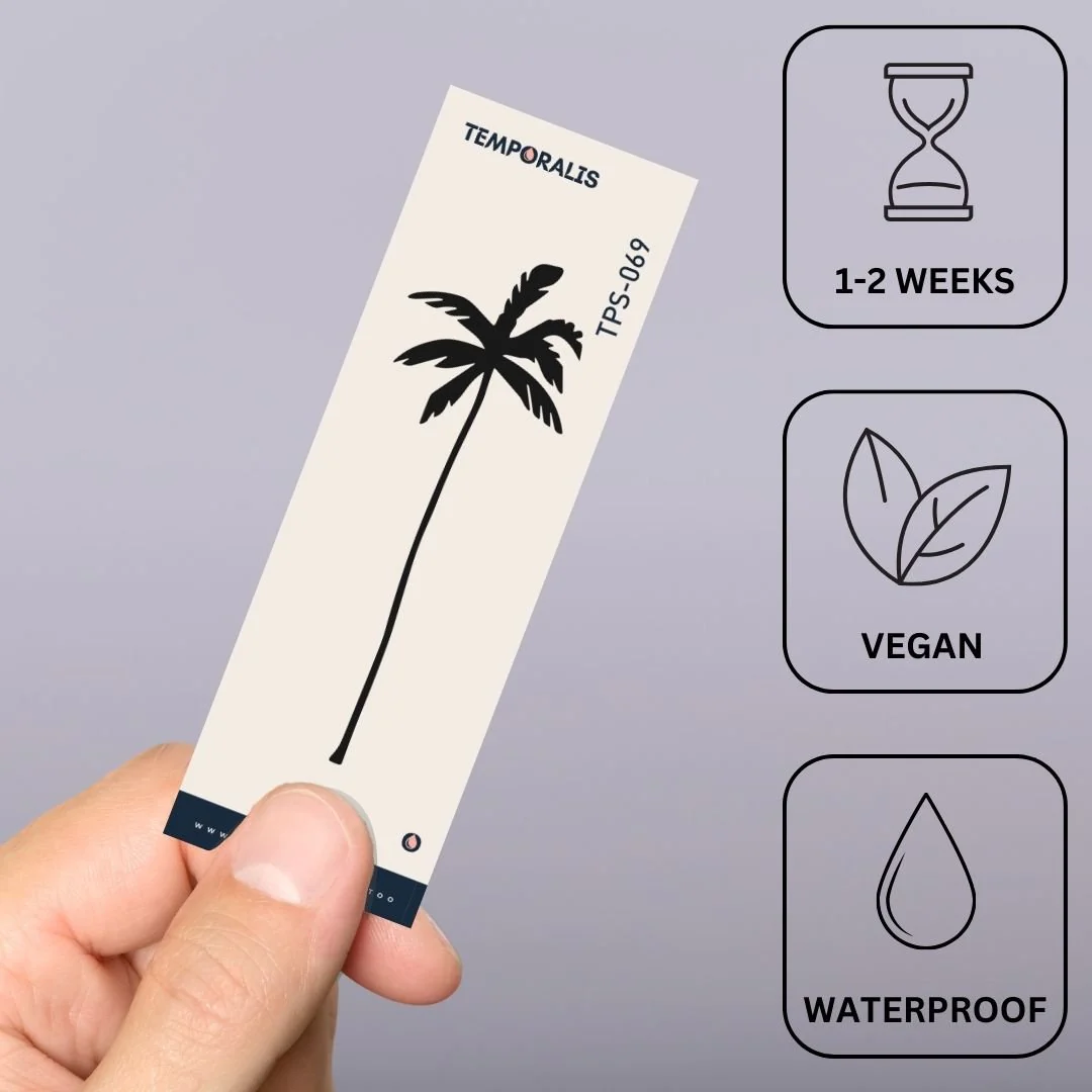 Palm tree silhouette temporary tattoo - Image 3