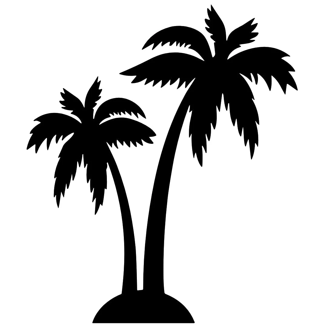 Twin Palm Trees Silhouette Temporary Tattoo - Image 2