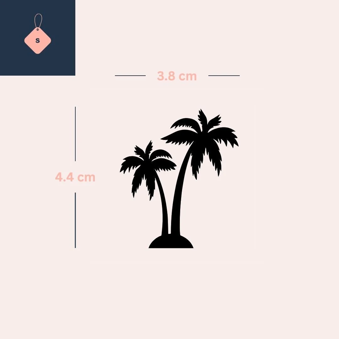 Twin Palm Trees Silhouette Temporary Tattoo - Image 4