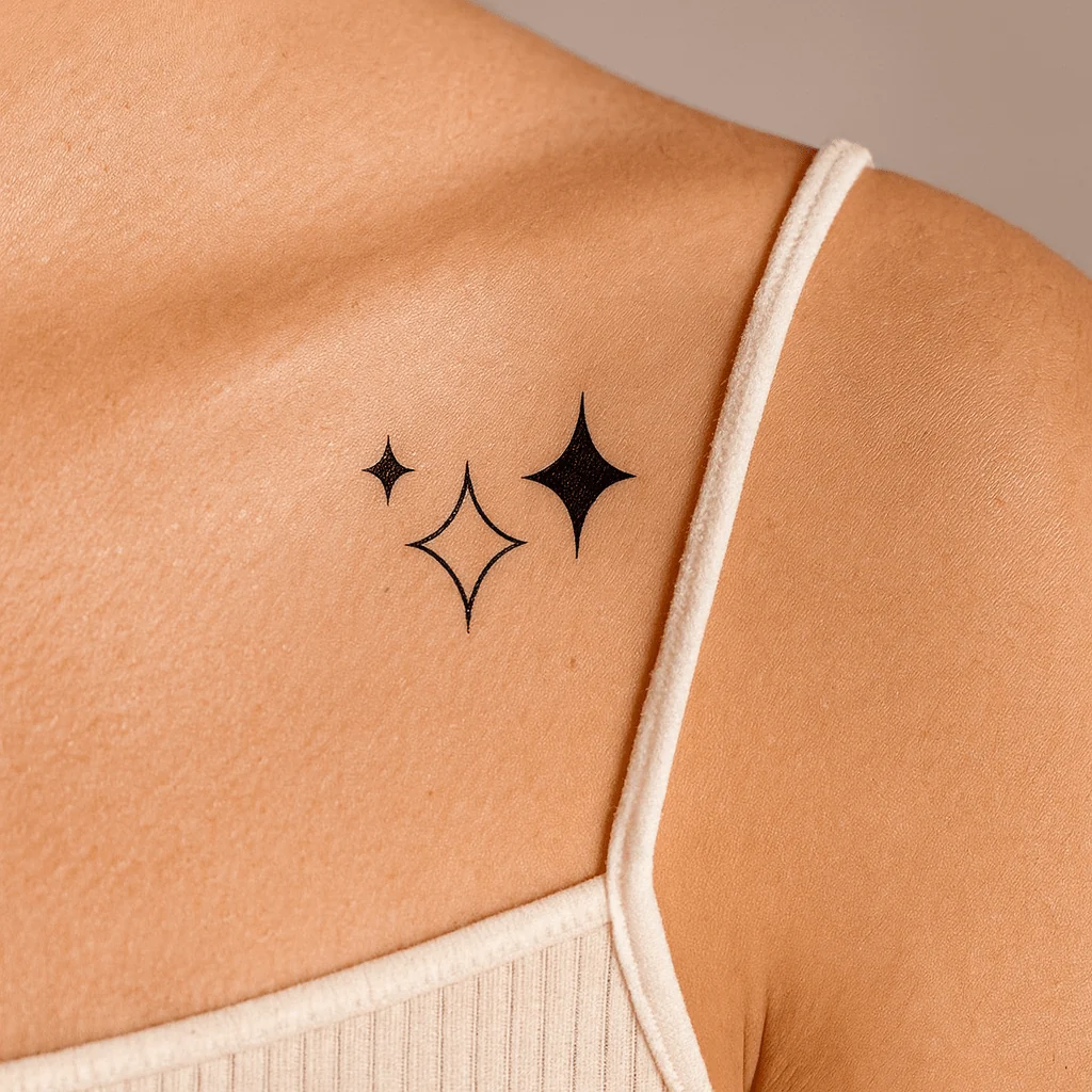 Four-Point Star Sparkles Temporary Tattoo