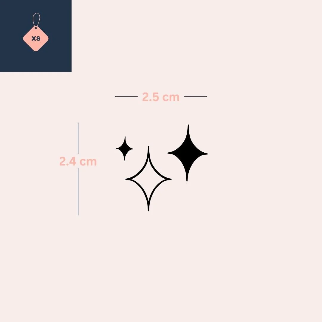 Four-Point Star Sparkles Temporary Tattoo - Image 4