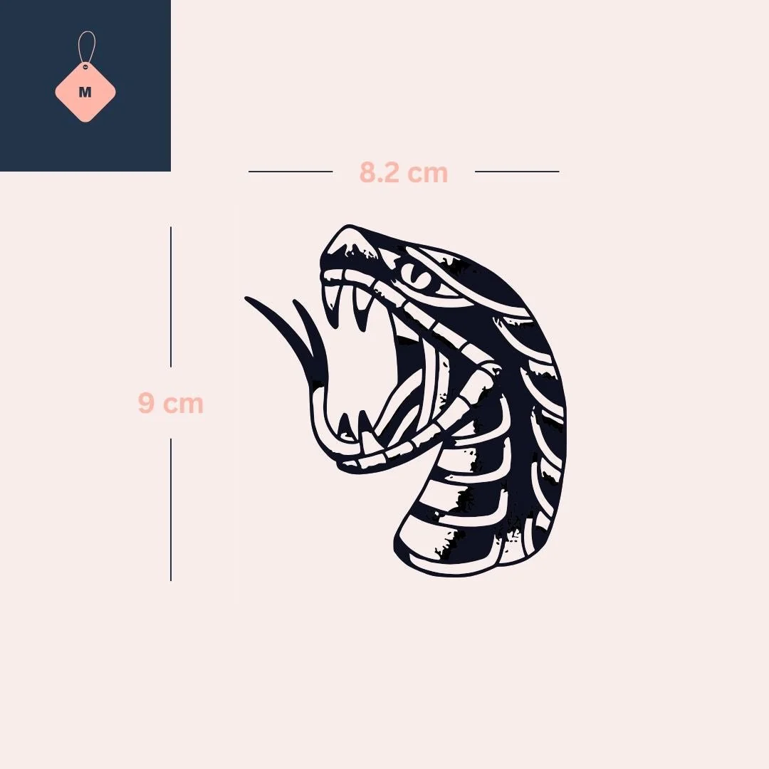 Open-Mouth Snake Head Temporary Tattoo - Image 4