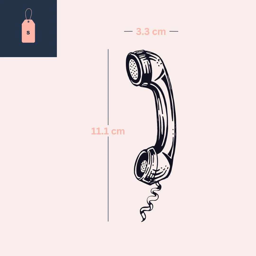Vintage phone handset temporary tattoo - Image 4