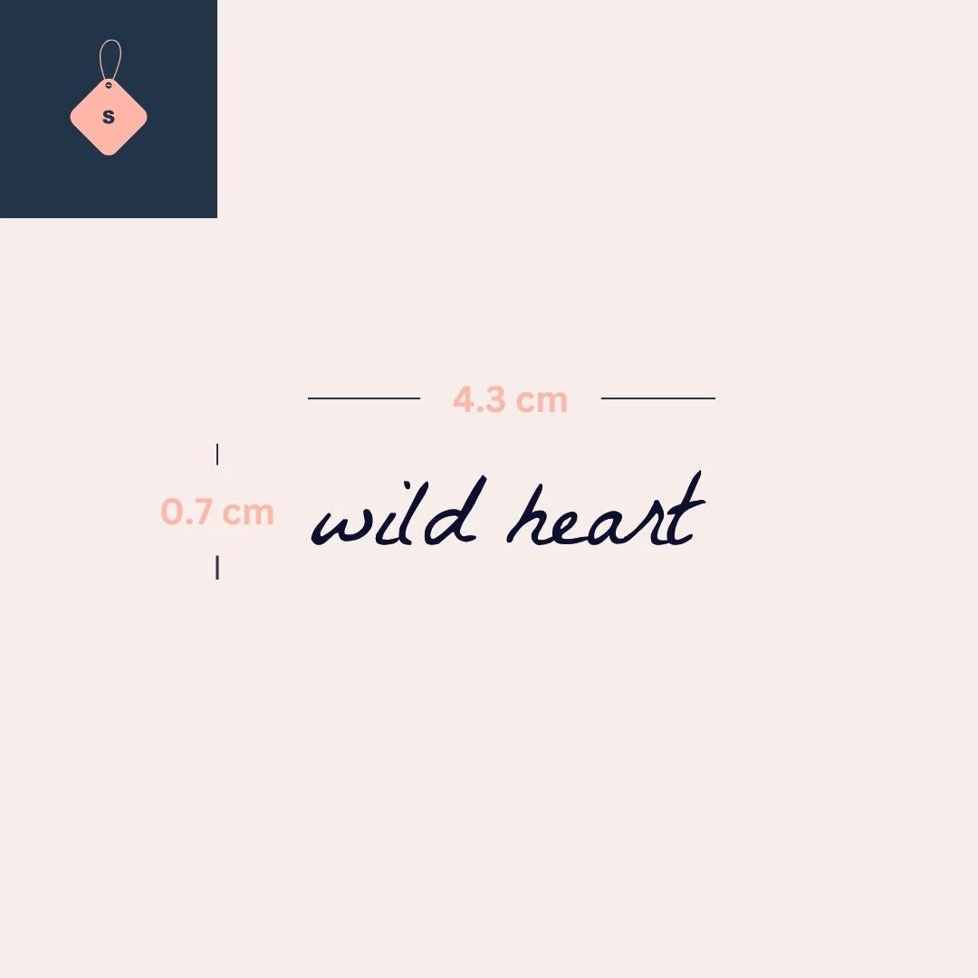 Wild heart temporary tattoo in cursive script - Image 4