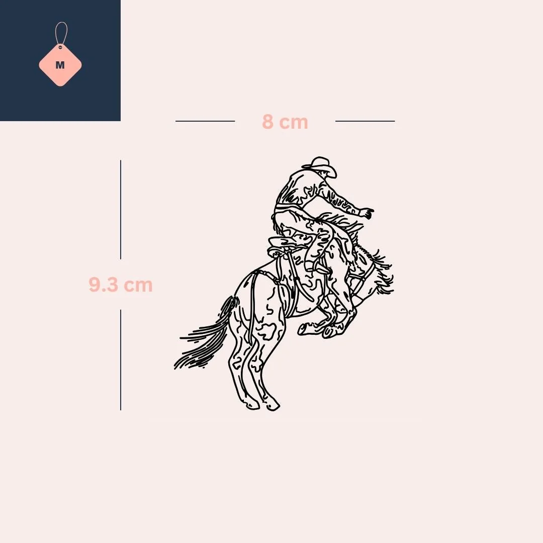 Rodeo cowboy on bucking horse temporary tattoo - Image 4