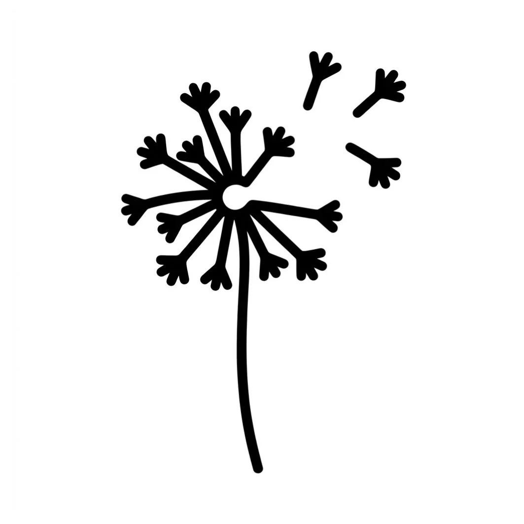 Dandelion temporary tattoo with blowing seeds - Image 2