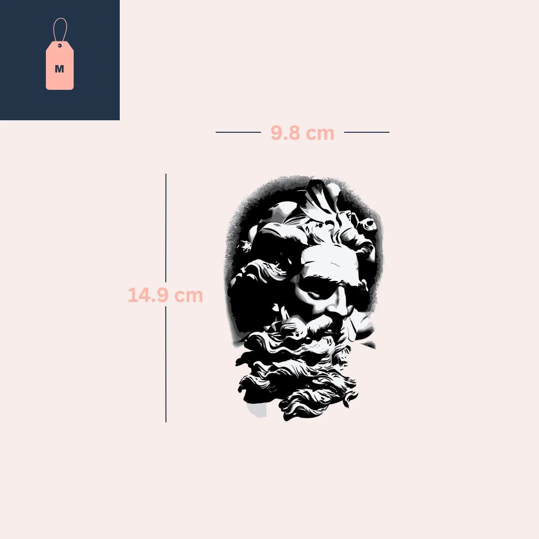 Zeus bust temporary tattoo - Image 4